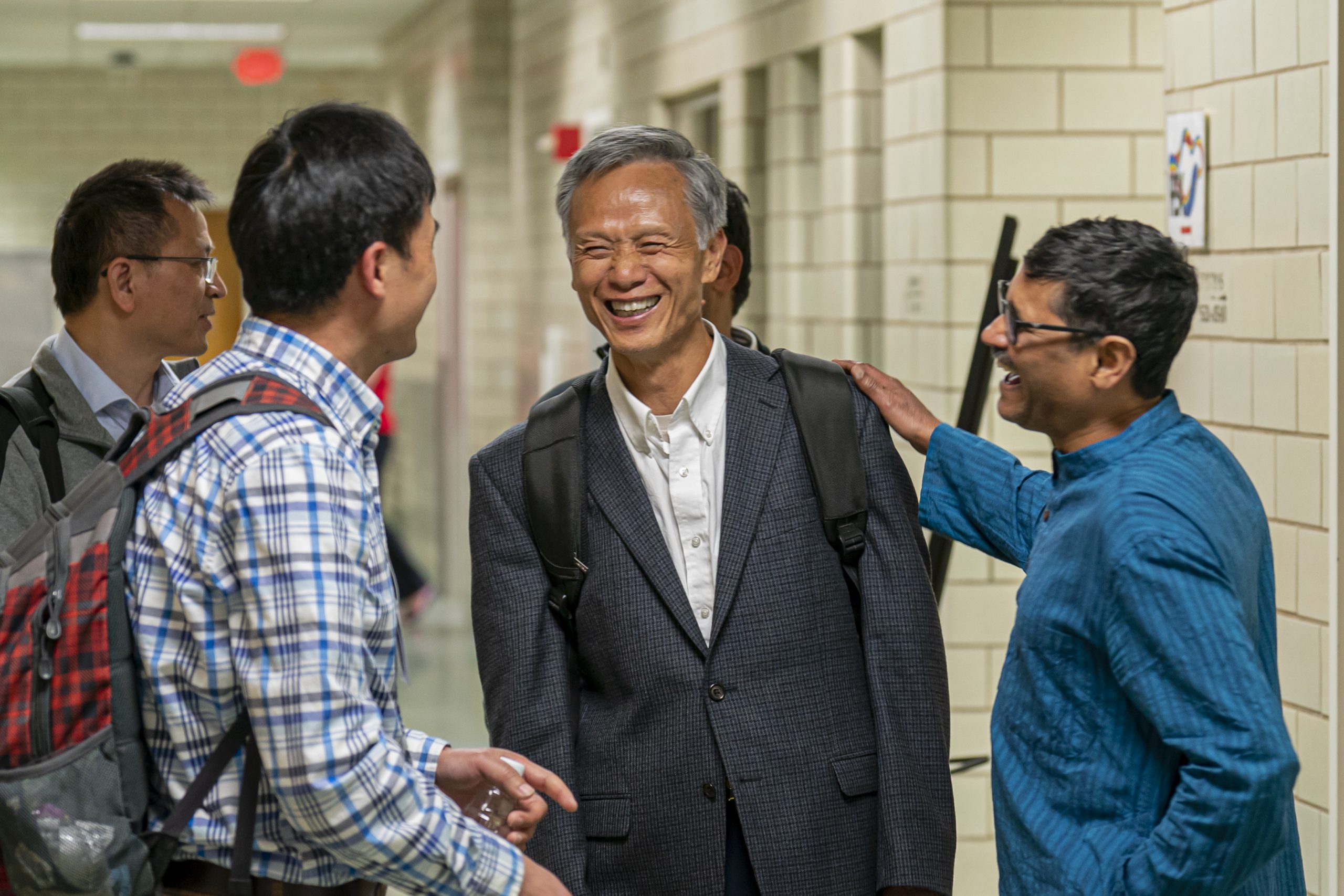 WEMPEC Faculty member Giri V. speaking with member company representatives.