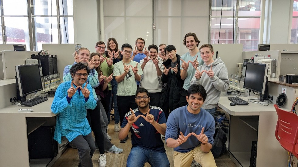 Group picture of one ECE 304 section in the Grainger Teaching Studio