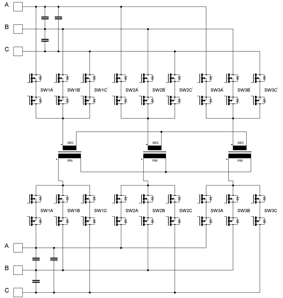 Isolated matrix converter diagram